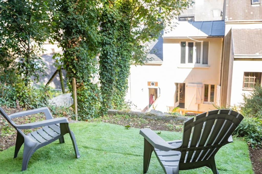 oo Le jardin oo paisible studio équipé et bien placé Quimper Esterno foto